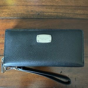 Michael Kors leather zip-around wallet/wristlet